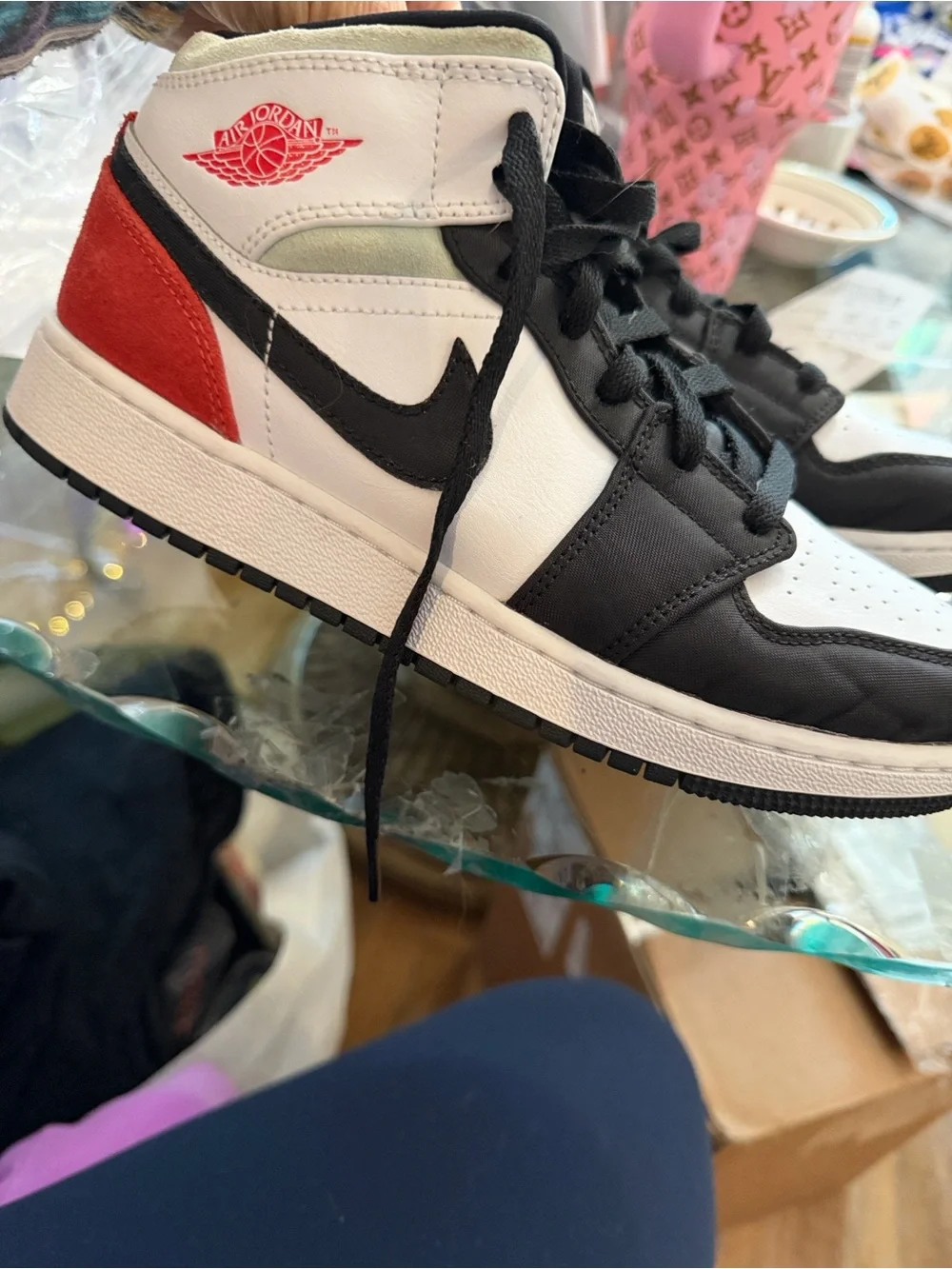 Nike Kids Black and White Air Jordan Style Sneakers